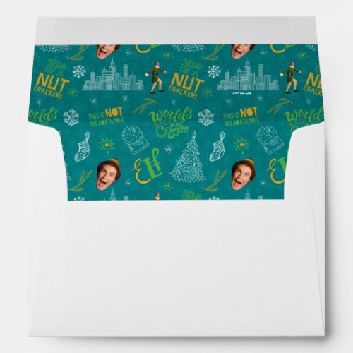 Buddy the Elf Teal Quote Pattern Envelope