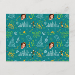 Buddy the Elf Teal Quote Pattern Postcard