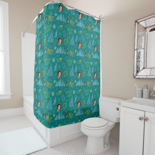 Buddy the Elf Teal Quote Pattern Shower Curtain