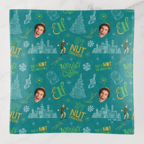 Buddy the Elf Teal Quote Pattern Trinket Tray