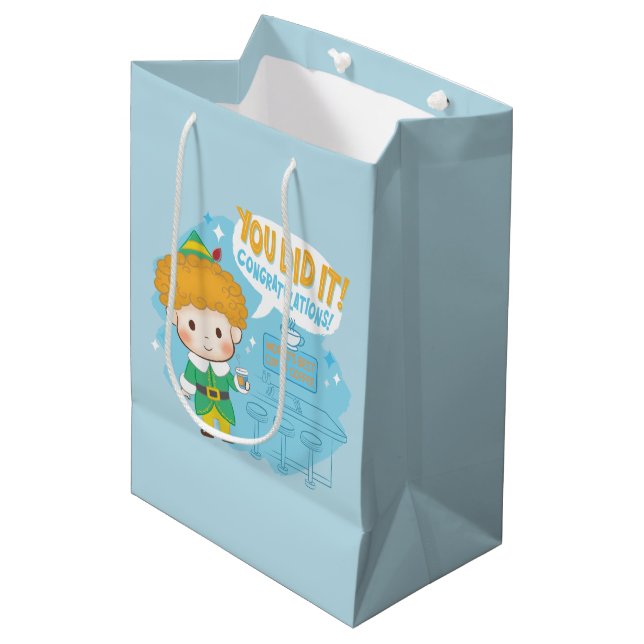 Buddy the Elf You Did It! Congratulations! Medium Gift Bag (Front Angled)