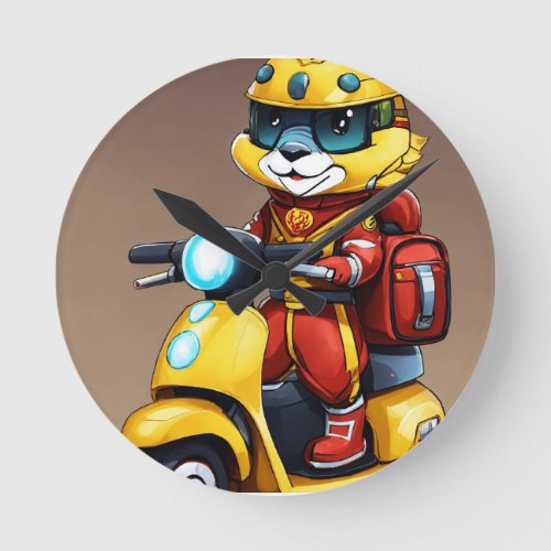  Buddy Your Ultimate Mascot Scooter Companion  Round Clock