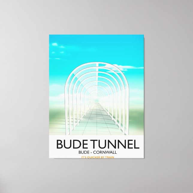 Bude Tunnel, Cornwall Parody Travel poster Canvas Print (Front)