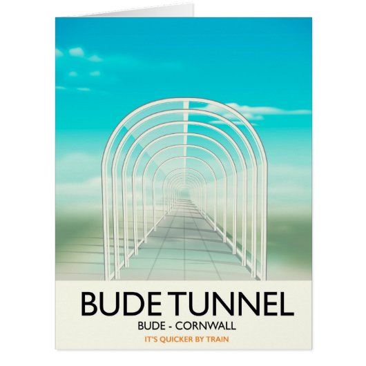 Bude Tunnel, Cornwall Parody Travel poster Cards (Front)