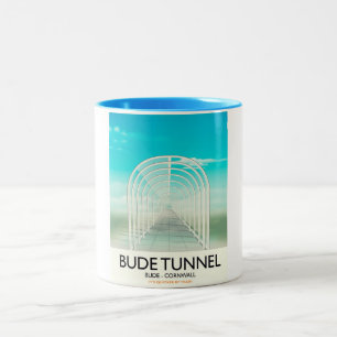 Bude Tunnel, Cornwall Parody Travel poster Two-Tone Coffee Mug