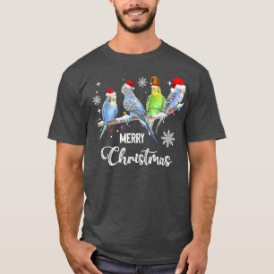 Budgerigar Budgie Bird Christmas Lights Xmas T-Shirt