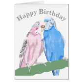 Budgerigar Editable Birthday Card (Front)