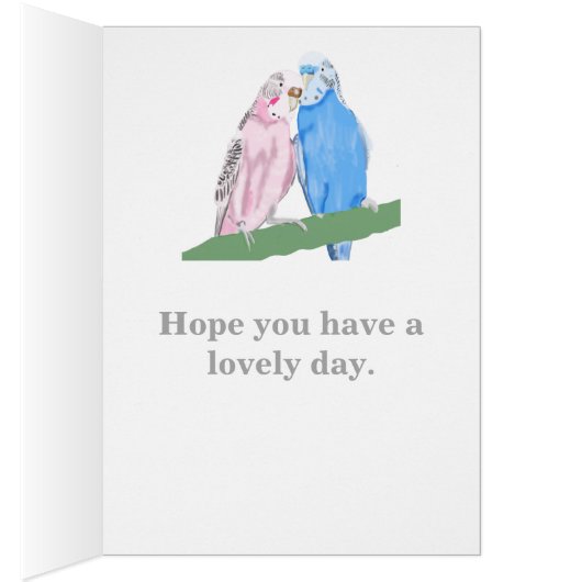 Budgerigar Editable Birthday Card (Inside (Right))