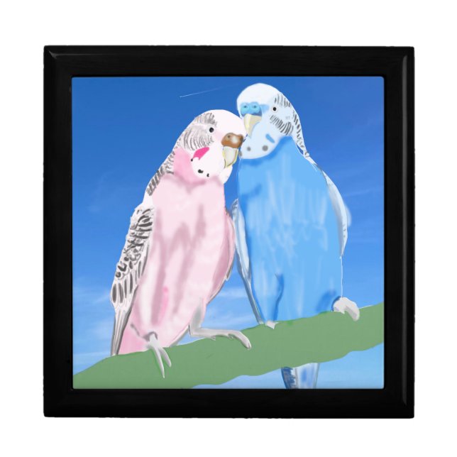 Budgerigar Pair Gift Box (Front)
