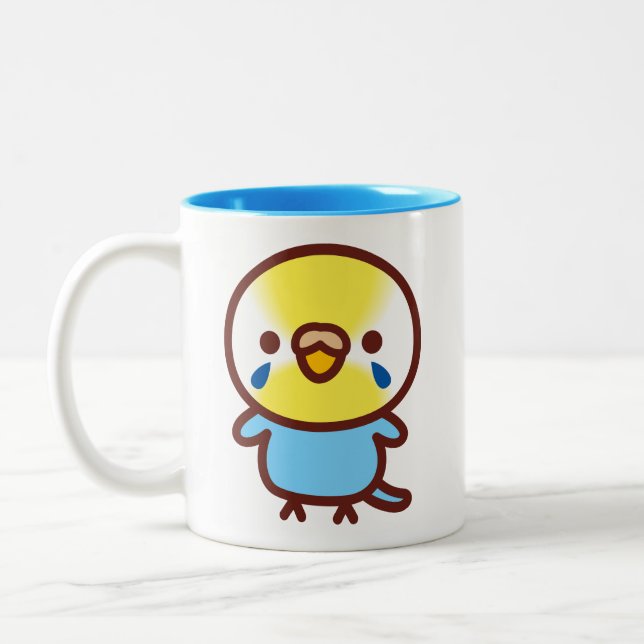 Budgerigar / Pastel rainbow female Two-Tone Coffee Mug (Left)