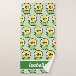 Budgerigar / Pastel rainbow green male Bath Towel