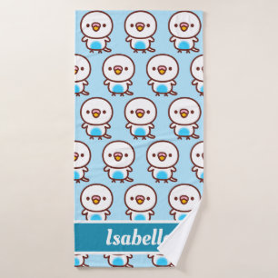 Budgerigar / Sky blue recessive pied Bath Towel