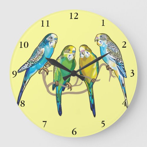 budgerigars large clock