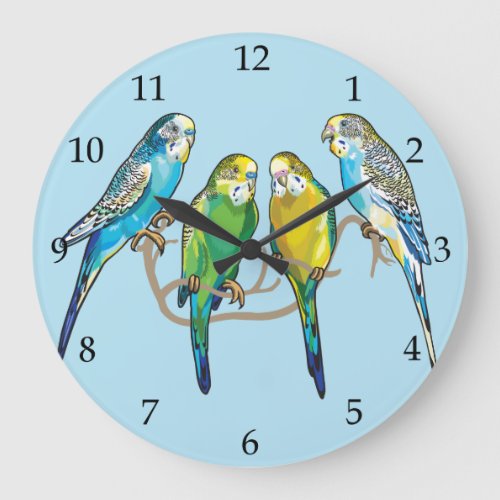 budgerigars large clock