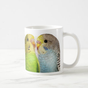 Budgerigars realistic painting coffee mug