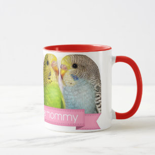 Budgerigars realistic painting mug