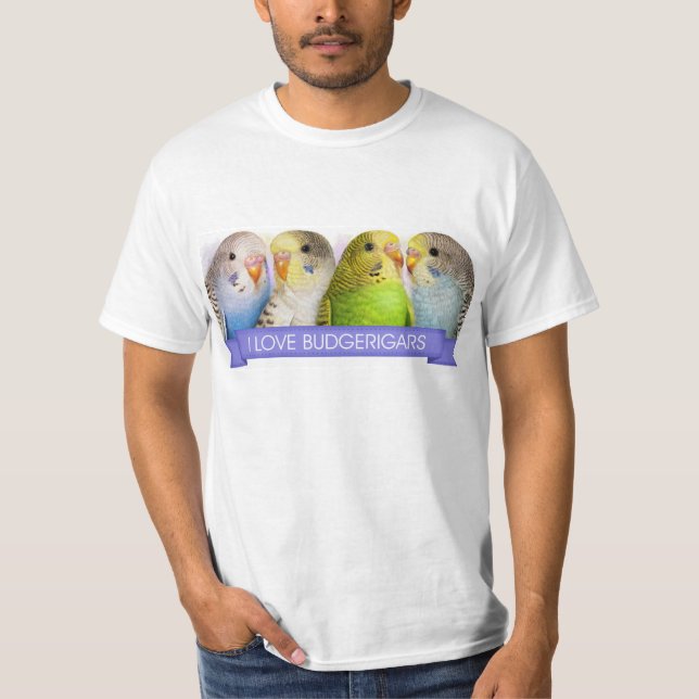Budgerigars realistic painting T-Shirt (Front)