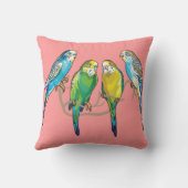 budgerigars throw pillow | Zazzle