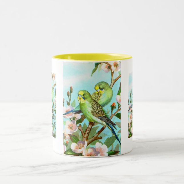 Budgerigars Two-Tone Coffee Mug (Center)