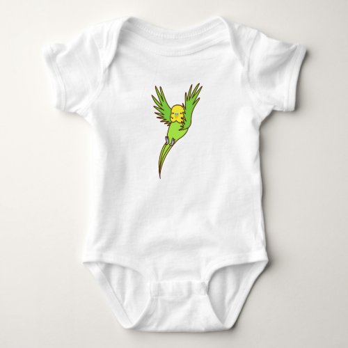 Budgerine Green Bird Animal Lover Birds Baby Bodysuit