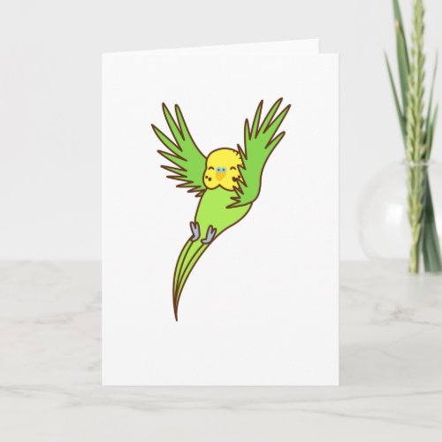 Budgerine Green Bird Animal Lover Birds Card