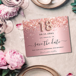 Budget 18th birthday blush pink save the date