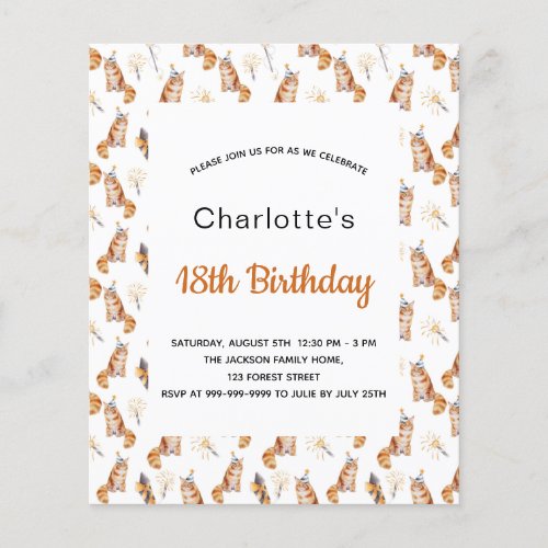 Budget 18th birthday party cats white golden