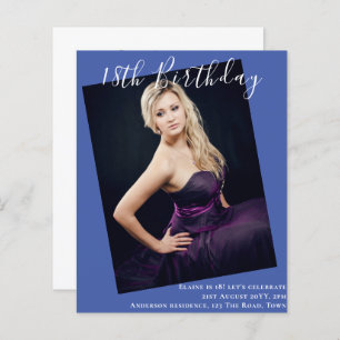 BUDGET 18th Birthday PHOTO Invite Announcement