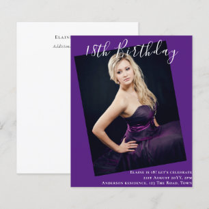 BUDGET 18th Birthday PHOTO Invite Announcement