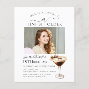 BUDGET 18th Birthday Tini Bit Older Photo Martini 