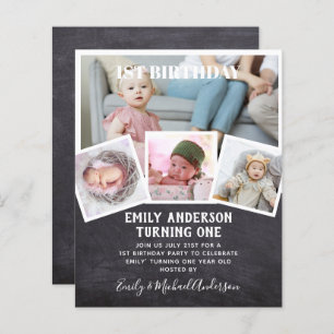 BUDGET 1st Birthday PHOTO Invite or THANK YOU