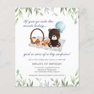 Budget 1st Birthday Teddy Bear Picnic Blue