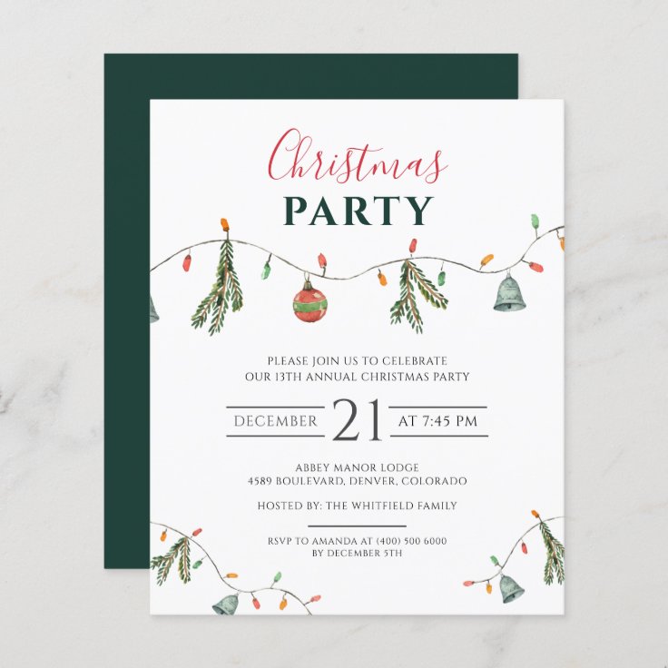 Budget 2022 Christmas Holiday Party Invitation | Zazzle