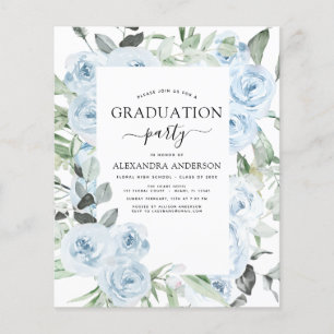 Budget 2022 Dusty Blue Graduation Floral Flyer