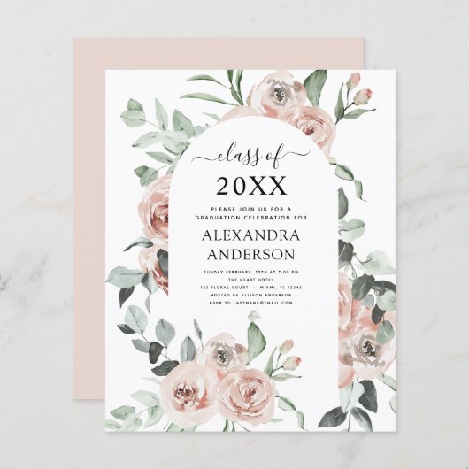 Budget 2022 Dusty Pink Graduation Floral (Front/Back)