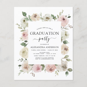 Budget 2022 Dusty Pink Graduation Floral Flyer