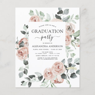 Budget 2022 Dusty Pink Graduation Floral Flyer