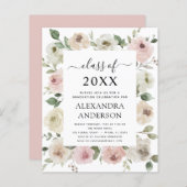 Budget 2022 Dusty Rose Pink Graduation Floral (Front/Back)