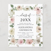 Budget 2022 Dusty Rose Pink Graduation Floral (Front)