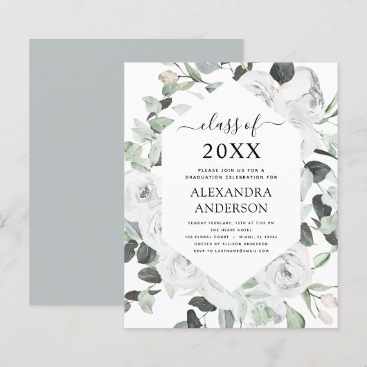 Budget 2022 Eucalyptus Graduation Floral Roses (Front/Back)