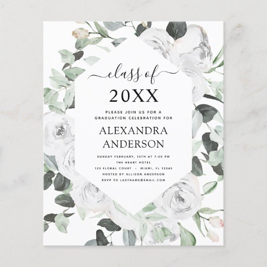 Budget 2022 Eucalyptus Graduation Floral Roses (Front)