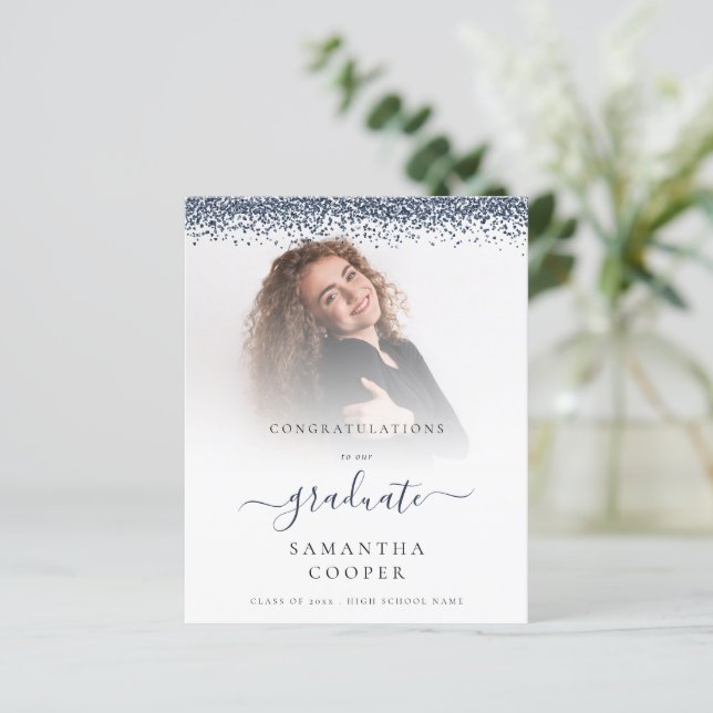 Budget 2022 Grad Photo Blue Glitter Announce (Standing Front)