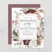 Budget 2022 Graduation Boho Dusty Pink Burgundy (Front/Back)