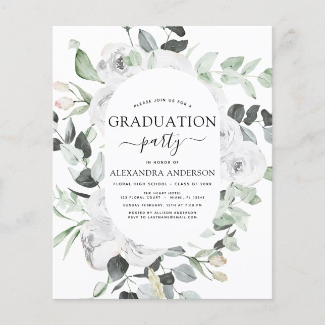 Budget 2022 Graduation Floral Eucalyptus Flyer (Front)