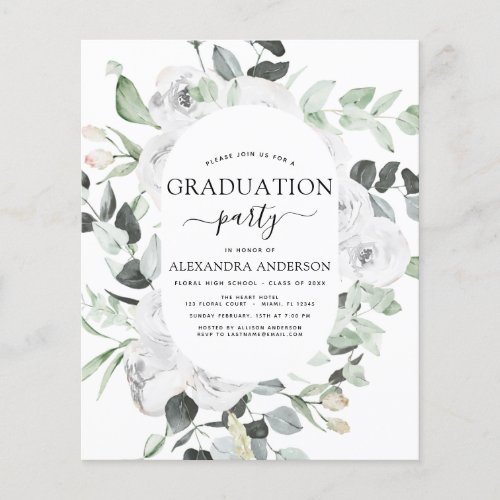 Budget 2022 Graduation Floral Eucalyptus Flyer