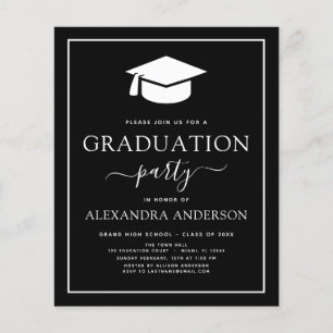 Budget 2022 Graduation Party Black Invitation Flye Flyer