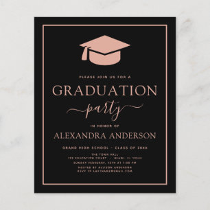 Budget 2022 Graduation Party Blush Pink Black Flye Flyer