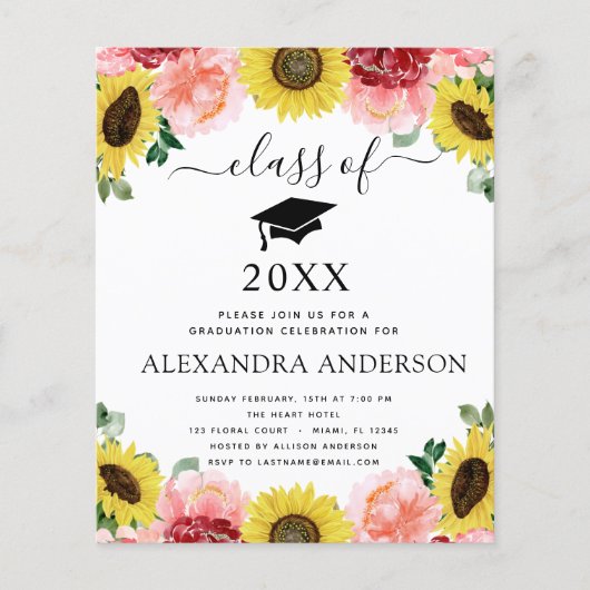 Budget 2022 Graduation Sunflower Country (Front)