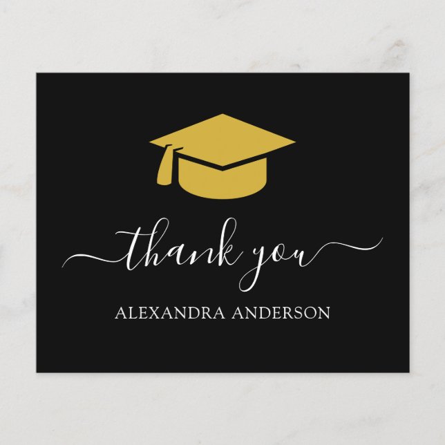 Budget 2022 Graduation Thank You Black Gold Flyer (Front)