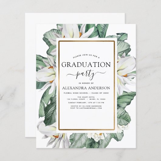 Budget 2022 Tropical Graduation Magnolia Floral (Front/Back)